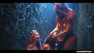 Futa Furry Monster Cock Facial - Lustful Girl Can't Escape Minotaur Cumshots