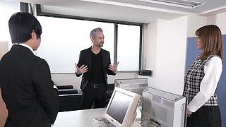 Asian hottie Mio Shido rides her coworker’s big cock