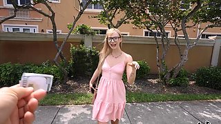 Nerdy young blonde jumps on the BBC like a whore in sexy bang bus kinks