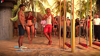 Dominos Beach 20: John-fiona Tryout Win & Lifeguard Official (sfw)