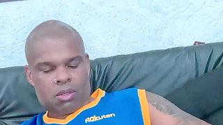 Delicious Black Brazilian Sucks Black Guy's Cock While He Plays Video Games