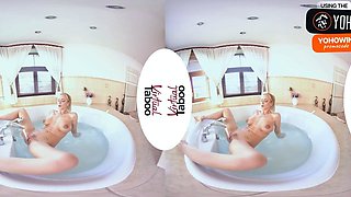 Busty platinum-blonde mummy loves solo masturbation reality