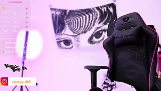 Cute Blond Transsexual With Stockings Jerking Off