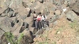 Experimental Bisexual Threesome Embark On A Cum Quest In The Mountains
