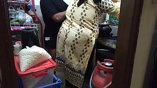 Hot Mother - Indian 55 Year Old Hot Fucked By Son In Law In Kitchen - Cum In The Big Ass