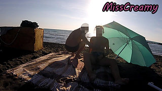 French Teacher Risky Masturbation Caught on Crowded Beach Helps Squirt Extreme Cumshot