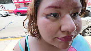 Doing Cumwalks with Lots of Thick Cum on My Face, Through the City with Lots of People...
