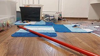 Sexy stepmom does housework naked. Hot Latina hairy pussy, big tits, big ass.