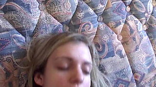 Blonde Babe Fingers Pussy Hard on Bed