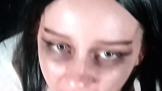 Homemade amateur riding cock cumshot swallow in lingerie