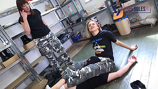 Military Girls Enjoy Humiliating Their Sock Slave