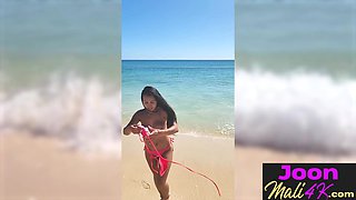 Hot masturbation after outdoor posing