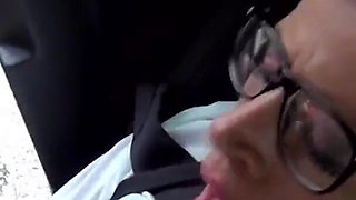 Sexy fuck with sexy milfs in the car with huge cock