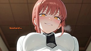 Femdom, chainsaw man, anal creampie