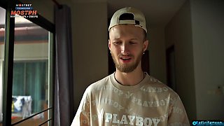 Guy Practicing Semen Retention Couldnt Hold It and Covered Cum All Over His Cute Pa...