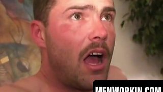 Amateurs rubdown then exchange handjobs and fellatios