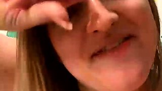Amateur webcam voyeur BBW blowjob and facial