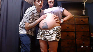 Pregnant Big Belly Rubbing Massaging Lesbians
