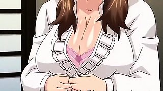 Horny romance anime clip with uncensored big tits, creampie
