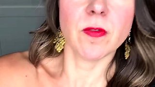 Brunette solo darling masturbating at home