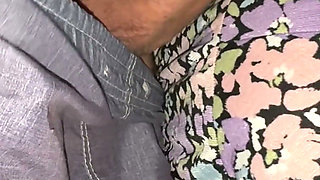 Risky! Big-assed Woman Touching a Stranger's Cock.