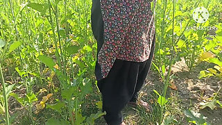 Village Desi Bhabhi Fucked in Mustard Field in Doggy Style. Outdoor Sex Desi Bhabhi with Dewar