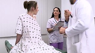 Sinful Nurse Giving The Busty Patient A Special Treatment While The Prepares A Dick Cure