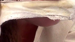 A Hairy Girl Sniffs Her Dirty Panties, and It Turns Her on.