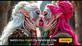 Beautiful Elves Princess Kissing, Ai Animation