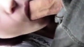 Car Blowjob and Cum Swallowing Caught on Cam