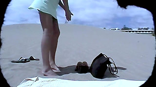 Horny Bruenette Wants to Be Fucked on the Beach
