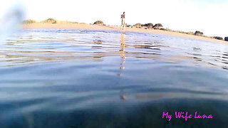 My Wife Luna Fucked Hard on Beach - Big Tits Amateur Outdoor Sex