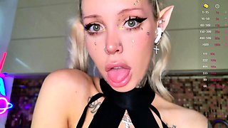 Horny big boobed fat chubby busty blonde
