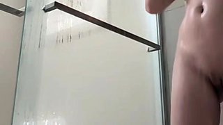 Petite milf in shower