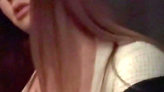 Smoking a Cigarette Out at Night and Showing My Big Tits