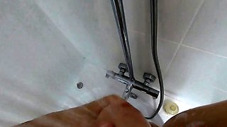 Big-Ass Black Teen's Solo Shower Footjob on Webcam
