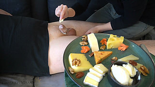 Cheese fetish blowjob with saliva