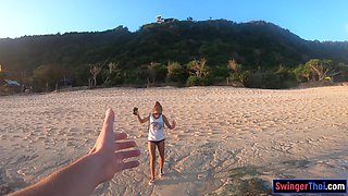 Thai GF beach visit and sex at home