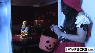 A cruel trick or treat is given to Red Riding Hood.