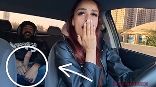 Redhead Driver Catches Passenger Jerking Off In Her Car - Public Handjob & Blowjob