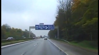 Blonde babe gets plowed in the car in a threesome