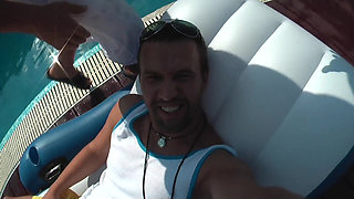 Wild Pool Party Orgy with Blondes Sucking Big Cocks