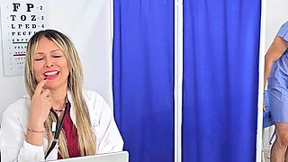 Horny doctor makes her young patient fuck her in her