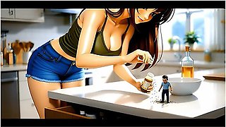 Tiny Man In Kitchen - Ai Giantess Vore