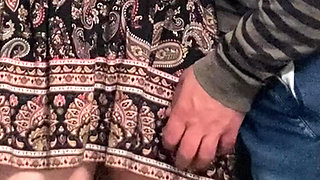 Perv Stepdad Rubbing Her Pussy in Subway
