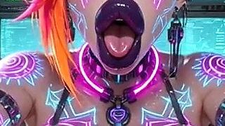 Cyberpunk Style Women Bouncing Boobs, Ai Animation