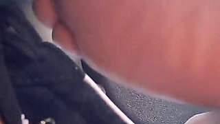 Barefoot Passenger Blue Toes Foot Play While Riding in the Car