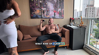 Can She Take Big Dick - Hot Brunette Gostosa in Rough Sex in Doggy Style and Cowgirl Ride Bts