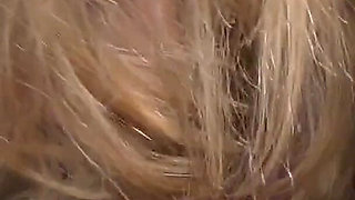 Melody and Kimberly in a hairjob threesome