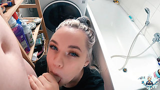 Morning Bathroom Fuck with Big Booty Teen Anja Amelia - Blowjob & Creampie in 4K